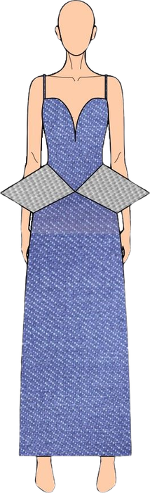 Ilustração do look 1 da coleção