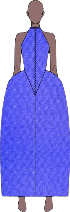 Ilustração do look 2 da coleção