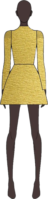 Ilustração do look 3 da coleção