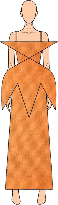 Ilustração do look 5 da coleção
