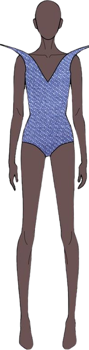 Ilustração do look 7 da coleção