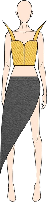Ilustração do look 9 da coleção