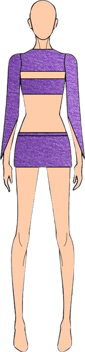 Ilustração do look 11 da coleção