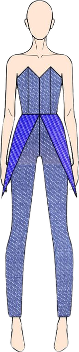 Ilustração do look 12 da coleção