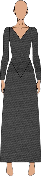 Ilustração do look 14 da coleção