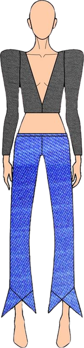 Ilustração do look 18 da coleção