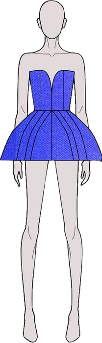 Ilustração do look 24 da coleção